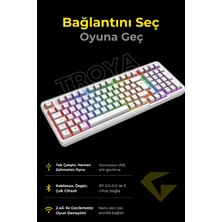 Gameagle Troya Mix Rgb 3 Modlu Kablosuz Mekanik Oyuncu Klavyesi Red Switch Full Anti-Ghosting Tr Q