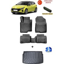Rizline Hyundai I20 2020 Sonrası Uyumlu 3D Havuzlu Paspas ve Bagaj Havuzu Seti (Jump-Style-Elite) Asma Koku ve Numaratör Hediyeli