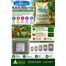 Gübretaş 15.15.15 + %1 Zn Kompoze Taban Gübresi 15-15-15+(15SO₃) Çinko Katkılı – 1 kg / 2 kg / 3 kg / 5 kg / 10 kg