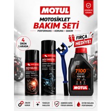 Motul 7100 10W-40 4t 1l Mineral Motosiklet Yağı ve Zincir Bakım Seti 4'lü