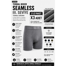 Oil Company Termal Gri 3'lü Boxer Seamless 3. Seviye