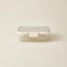Matmel Kitchen Borosilikat Cam Kilitli Kapak Saklama Kabı - Şeffaf / Gri - 1520 ml