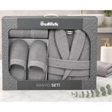 Özdilek Colourist Gümüş Kişisel Banyo Bornoz Seti (L Beden)