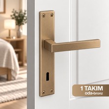 Badem10 Alm Victoria (1 Takım) Bronz Aynalı Oda Kapı Kolu Şık Dayanıklı Metal Oda Kapısı Için Kol