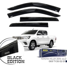 Niken Toyota Hilux Cam Rüzgarlığı Siyah Kromlu 4'lü 2015 Sonrası Uyumlu