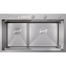 Ivento Ivnt 953424 82 cm Paslanmaz Çelik Mutfak Evyesi Tezgah Üstü 820X480X228MM