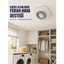 Kyops 120 mm Dekoratif Aspiratör 16 W 180 M³/h Banyo Mutfak ve Wc Havalandırma Fanı - Lisinya
