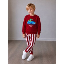 Yiğit Butik Erkek Çocuk Timsah Baskılı Çizgili Alt Üst Takım