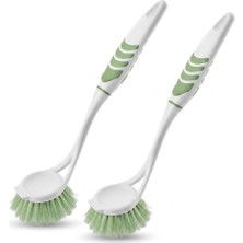Renas Store Softon Ergonomik Lavabo ve Mutfak Temizlik Fırçası - 2’li Set - Çok Amaçlı Bulaşık, Tezgah ve Banyo Fırçası - Kaymaz Saplı, Dayanıklı Kıl Yapısı (7,5 x 6,5 x 29 Cm)
