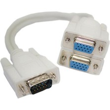Renas Store Oem VGA Splitter Kablo 1 Erkek-2 Dişi Çatal Kablo