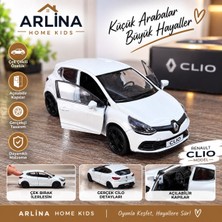 Arlina Home Kids Renault Clio 4 Çek Bırak Metal Araba Beyaz