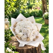 Yapay Orkide Beyaz  Yapay  Gül  Buketi
