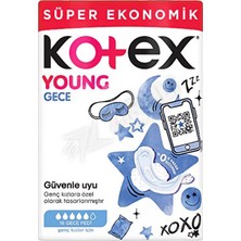 3 Adet Kotex Young Quadro Gece Hijyenik Ped 16'lı