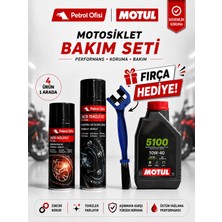 Motul 5100 10W-40 4t 1l Motor Yağı + Zincir Bakım Seti + Fırça