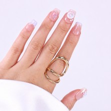 Takma Takma Takma Tırnak Ten Rengi Nail Art Orta Balerin - 10'lu Tekrar Kullanılabilir El Yapımı Protez Takma Tırnak EOBL-3517 Ten Rengi-S