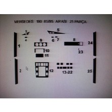 Demircioğlu Oto Aksesuar Marketi Mercedes W 201 1985-1995 24 Parça Torpido Kaplama ( Renk - Kuş Gözü Maun )