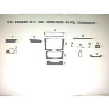 Demircioğlu Oto Aksesuar Marketi Wv Passat 2009-2014 14 Parça Torpido Kaplama ( Renk - Gri )