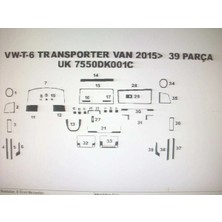Demircioğlu Oto Aksesuar Marketi Wv T7 Transporter 2014-2018 39 Parça Torpido Kaplama ( Renk - Gri )