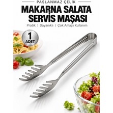 Beylini Paslanmaz Çelik Makarna Maşası 22 cm Salata Servis Maşası Metal Spagetti Mutfak Maşası