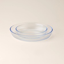 Matmel Kitchen Junto 2'li Petek Desenli Oval Fırın Kabı Seti - Şeffaf