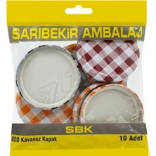5 Adet Sbk Ekose Desenli Kavanoz Kapağı 10'lu