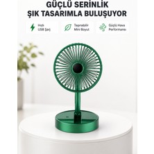 Renas Store Katlanabilir Mini Fan – 3 Kademeli Soğutma, Şarjlı - Lisinya