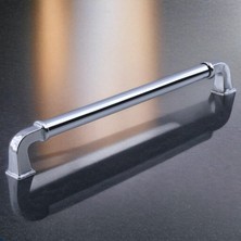 Renas Store Alfa Metal Gümüş Krom Renk Kulp 192 mm Mobilya Çekmece Mutfak Dolabı Dolap Kapak Kulpları Kulb Kulpu