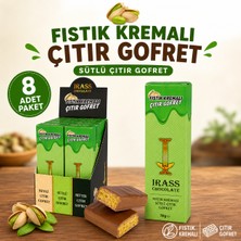 Irass Chocolate Çikolata Kaplı %35 Antep Fıstık Kremalı Tel Kadayıflı Çıtır Gofret 8’li Paket