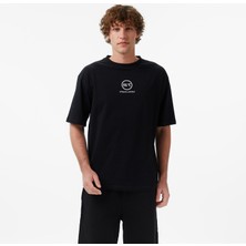 United4 Unıted4 Regular Fit Erkek Siyah T-Shirt