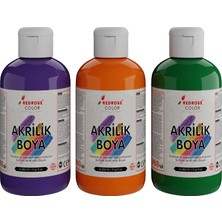 Renas Store Yeşil-Mor-Turuncu Akrilik Boya 3'lü Set 3X250GR