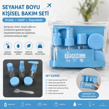 Doori Seyahat Mini Boy Kişisel Bakım Şişe Seti 7 Parça – Uçak Kabin Uyumlu Kozmetik Aktarma Seti, Losyon, Şampuan, Krem ve Parfüm Taşıma Çantalı