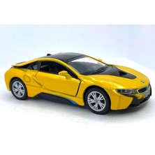 Kinsmart Lisanslı Bmw I8 Çek Bırak 5inch Oyuncak Araba 1:36 Sarı Renkli Kaliteli Model