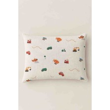 Luvis Store Araçlar Temalı Müslin Bebek Yastık Kılıfı 35X50 cm 2'li Set | Çocuk Odası Dekoratif Yastık Kılıfı