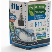 Renas Store Photon Ampul H11 B 12V 55W Pr Ll +%30 Fazla Işık Halogen Pht PH5511 B Ll