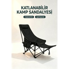 GTT Global Tedarik Ayak Dayama Yeri, Bardaklık ve Taşınabilir Saklama Çantası Bulunan, 3 Pozisyona Ayarlanabilen Uzanma Koltuğu.