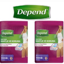 Depend Kadın Emici Külot 18 Adet Büyük Boy 42-50 Beden Rahatlık ve Koruma Özelliği
