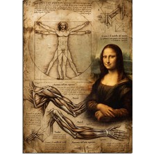 Artmeg Da Vinci Mona Lisa Anatomik Kolaj Dekoratif Kanvas - Mdf Ahşap Tablo