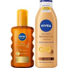 Renas Store Nıvea Sun Yoğun Bronzlaştırıcı Güneş Spreyi 200ML ve Q10 Sıkılaştırıcı Vücut Losyonu 200ML,