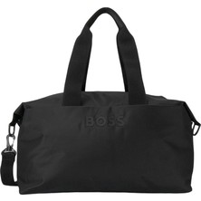 Boss Erkek Geniş Iç Hacimli Logo Detaylı Çıkarılabilir Uzun Askılı Siyah Seyahat Çantası 50567750-001
