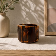Atölye Sonart By Sonart | Olea Dark Amber Glow | El Yapımı Kulpsuz Seramik Kahve Kupası