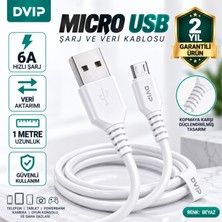 Dvıp S11M 6A Usba To Micro Hızlı Data ve Şarj Kablosu Beyaz