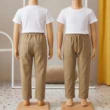 Dereff Unisex Düz Paça Beli Lastikli Eşofman (Camel) 10 Yaş