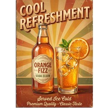 Artmeg Orange Fizz Portakal Gazoz Vintage Poster Dekoratif Kanvas - Mdf Ahşap Tablo