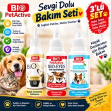 Bio PetActive 3'lü Kedi Köpek Bakım Seti | Kulak Temizleme + Gözyaşı Lekesi + Ağız ve Diş Bakımı