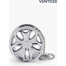 Ventoze Krom Görünümlü Jant Tasarımlı Jdm Dikiz Aynası Süsü - Araç Içi Sallantılı Lüks Ayna Süsü Aksesuarı