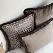 Lidoma Home LİDOMA HOME "Rona" Püsküllü Kırlent Kılıfı - 45x45 -Kahverengi