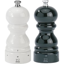 Peugeot Paris U Select 12 cm Manuel Karabiber ve Tuz Değirmen Seti Ahşap Siyah Beyaz Ergonomik Tasarım