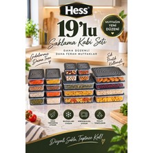 Hess Mikrodalga ve Difriz Uyumlu 19 Adet Saklama Kabı Seti 2400MLX7+1200X8+600X4