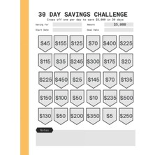 Renas Store 30 Day Money Challenge Tracker: $5k Savings Challenge In A Month - Daily Bingo Money Saving Chart To Help You Save 5,000 Dollars