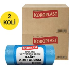 Koroplast Kağıt Atık Torbası 80 x 110 cm Mavi - 10 Adet x 50 Rulo (2 Koli)